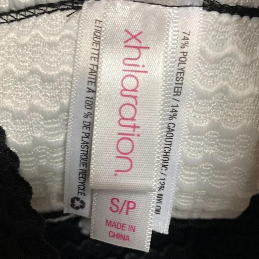 Exhilaration Black & White Pleated Skirt Size Small